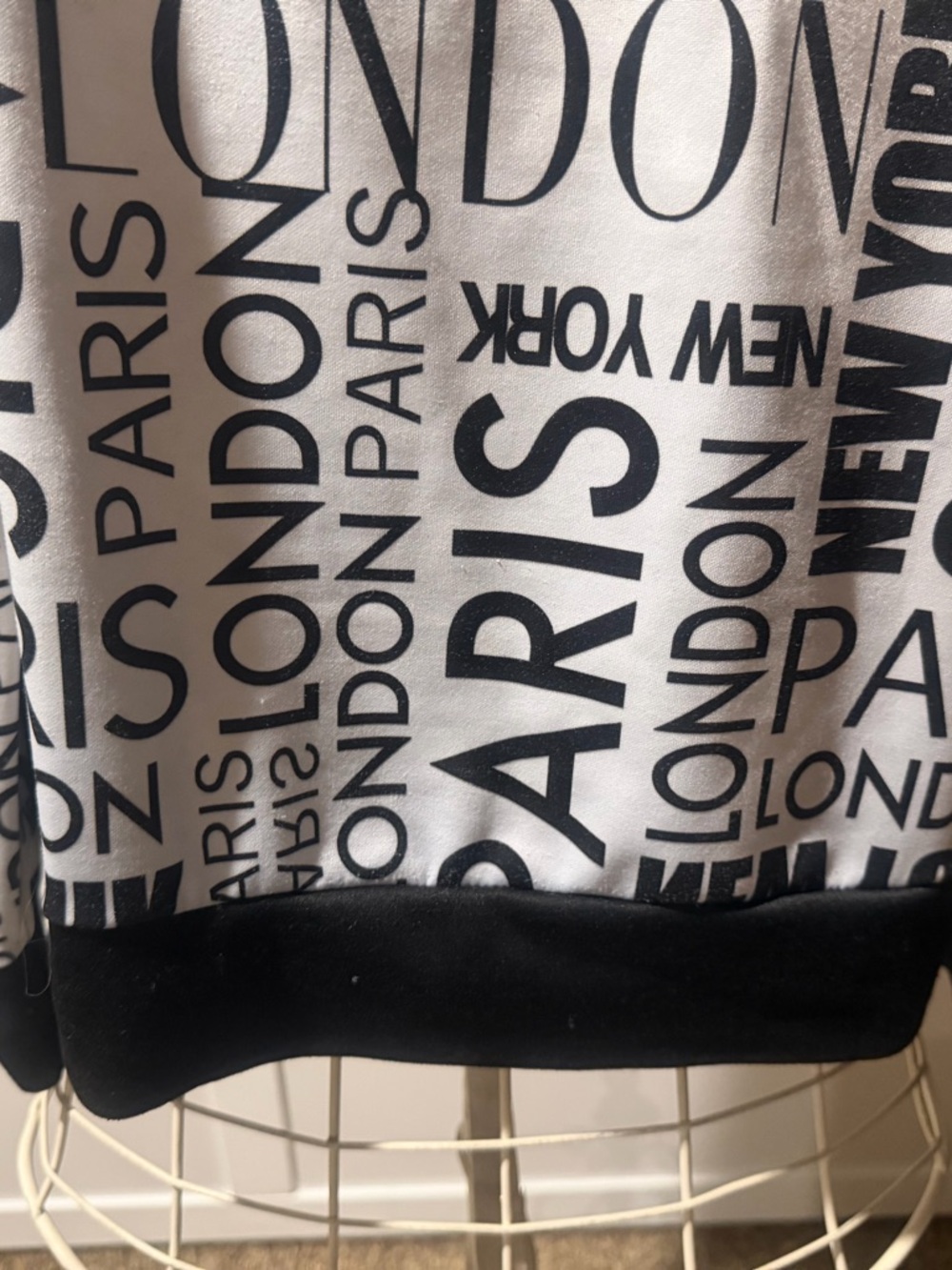 Blu Planet Black and White City Text Print Sweatshirt - Picture 3 of 9